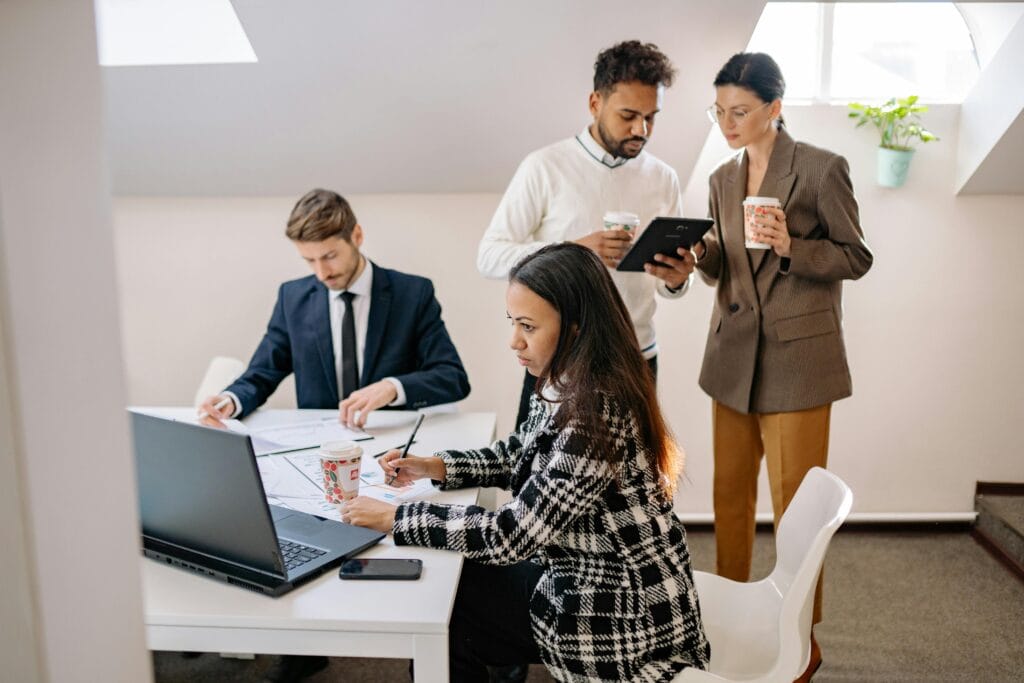 office workers having a meeting